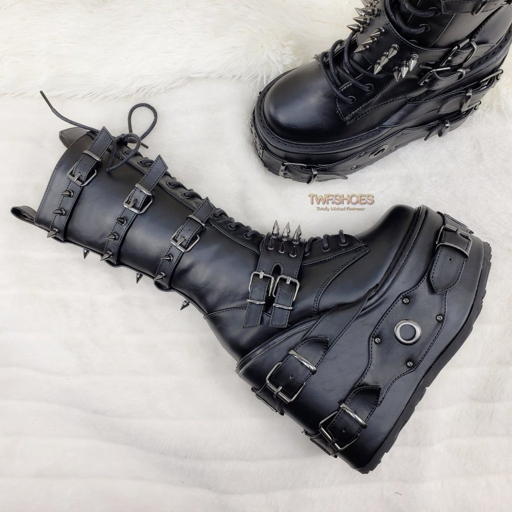 Swing 327 Knee High Platform Goth Punk Rock Boots Swing RESTOCKED - Picture 5 of 16